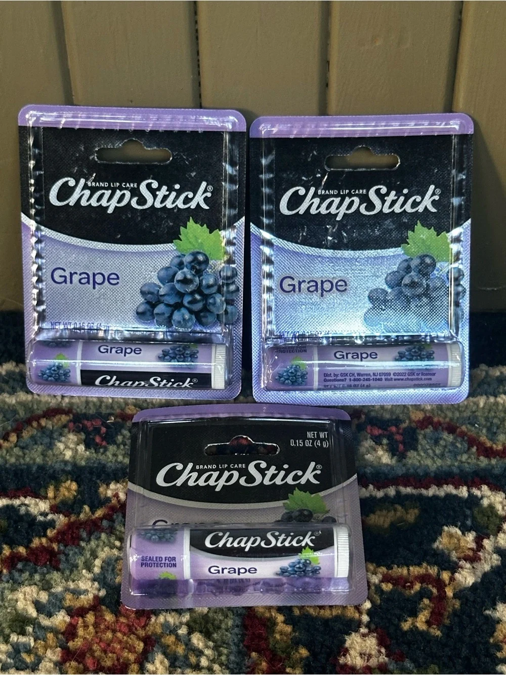 Chapstick Grape Lip Balm lot of 3 NEW